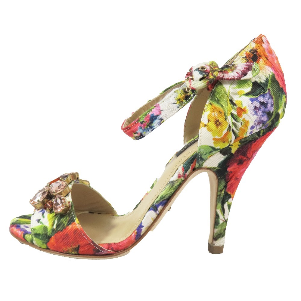 未使用 DOLCE&GABBANA ドルチェアンドガッバーナ ハイヒール パンプス サンダル 花柄 ビジュー 靴 シューズ マルチカラー 35.5拍卖