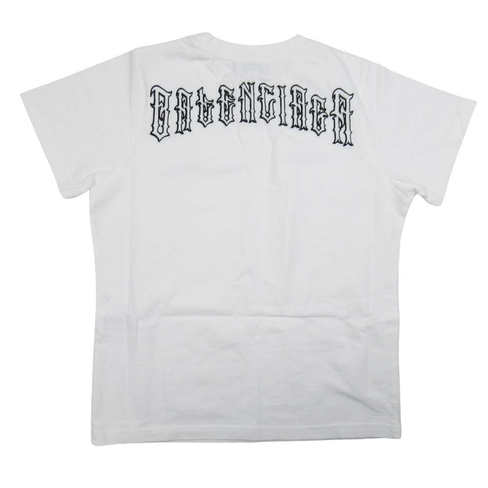 新品同様 19ss BALENCIAGA バレンシアガ TATTOO LOGO Tシャツ タトゥーロゴ バック刺繍 半袖 カットソー S 白 ホワイト拍卖