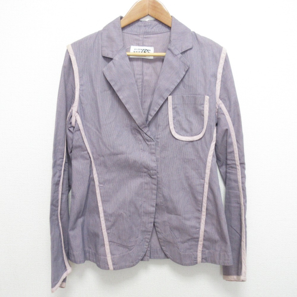 05SS 初期 MM6 エムエムシックス Maison Martin Margiela パイピング ストライプ テーラードジャケット サイズ42 ネイビー拍卖