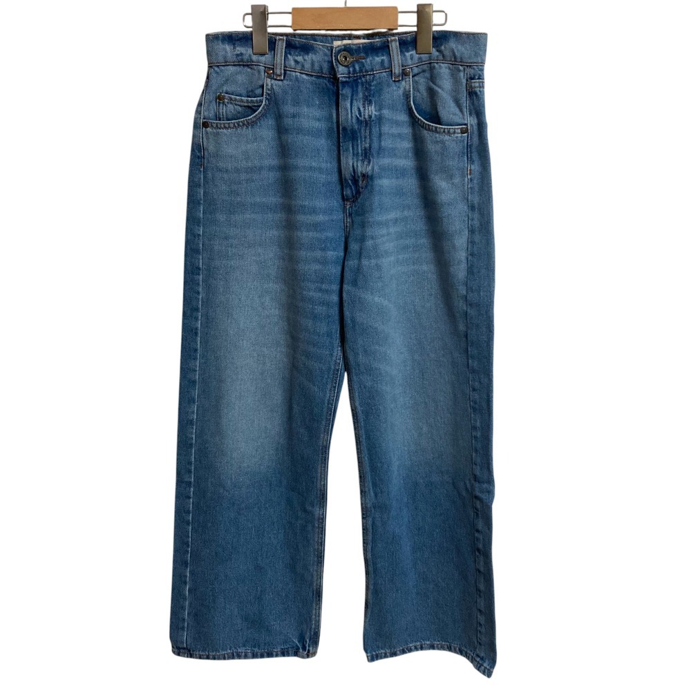 美品 23SS Max Mara WEEKEND マックスマーラウィークエンド ワイドストレートデニムパンツ ジーンズ サイズ40 ブルー拍卖