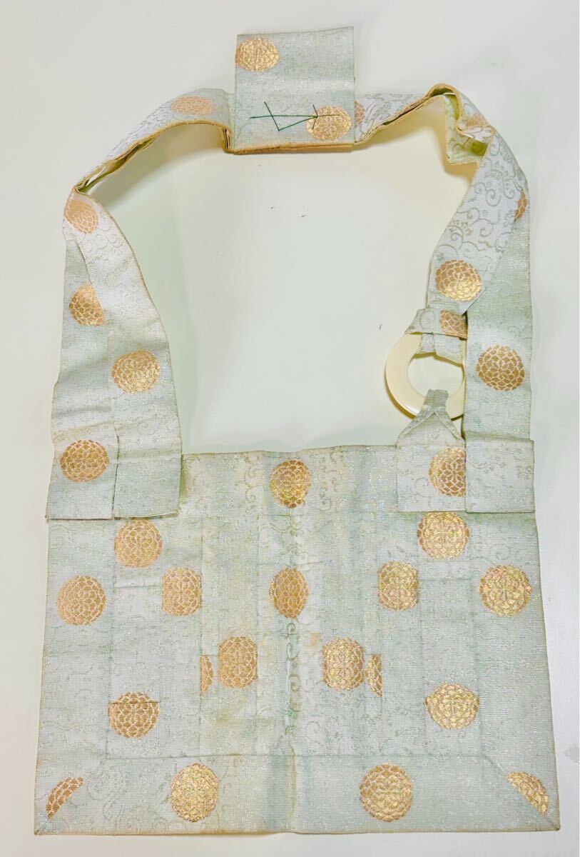 ◆曹洞宗◆正絹◆淡浅葱色金蘭菊唐草模様絡子◆法衣◆袈裟◆拍卖