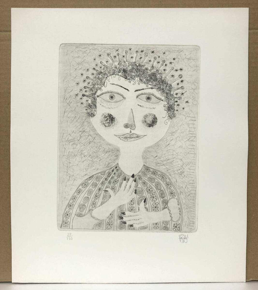 木村昭平『保々(四人の風景)』銅版画 ed.29/100. 鉛筆サイン シートのみ 発行年:1981年/発行所:柴舟画廊拍卖