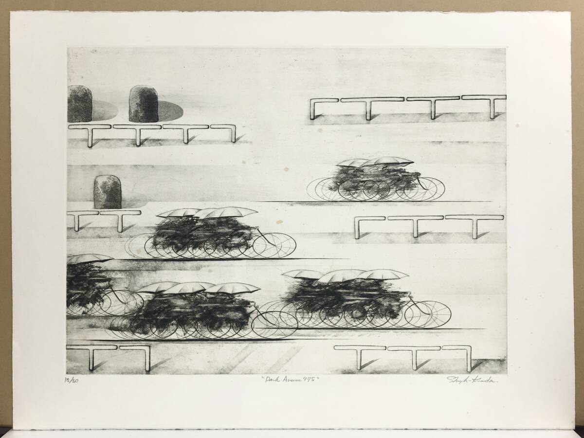 黒田茂樹『Dark Avenue 975』銅版画 ed.18/50. 鉛筆サイン シートのみ拍卖