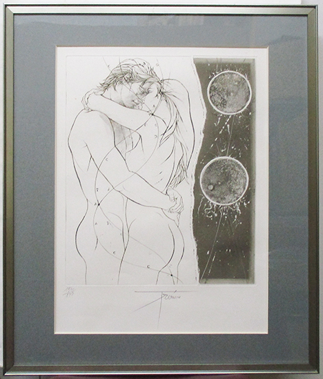 ピエール・イヴ・トレモア『愛の刻印』銅版画 ed.152/175. 鉛筆サイン 額付き(箱なし) Pierre-Yves Tremois拍卖