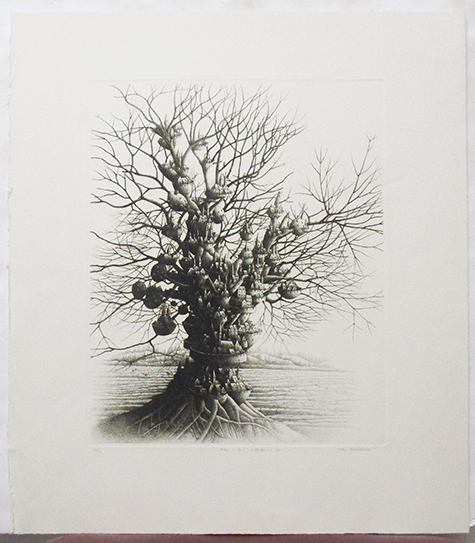 川原田徹『Arbor-Sol(太陽樹)の地』銅版画 ed.16/77. 鉛筆サイン シートのみ拍卖