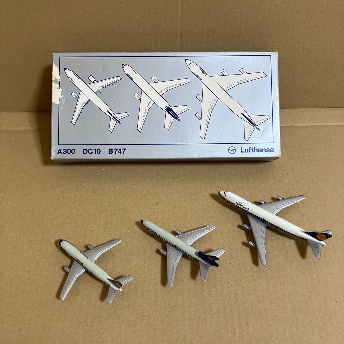 ■SCHABAK 1/600 ルフトハンザ A300/DC-10/B747 3機セット【中古品】■Lufthansa拍卖