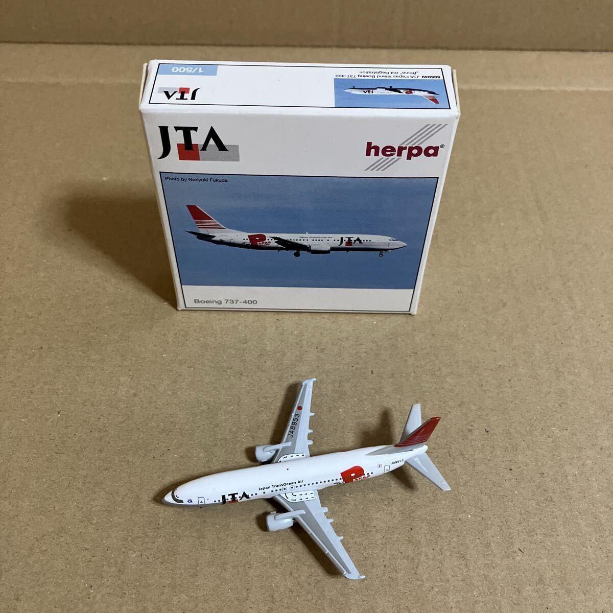 ■herpa Wings 1/500 JTA 日本トランスオーシャン航空 B737-400 『JTAパパスアイランド Rhino』特別塗装機【中古品】■拍卖