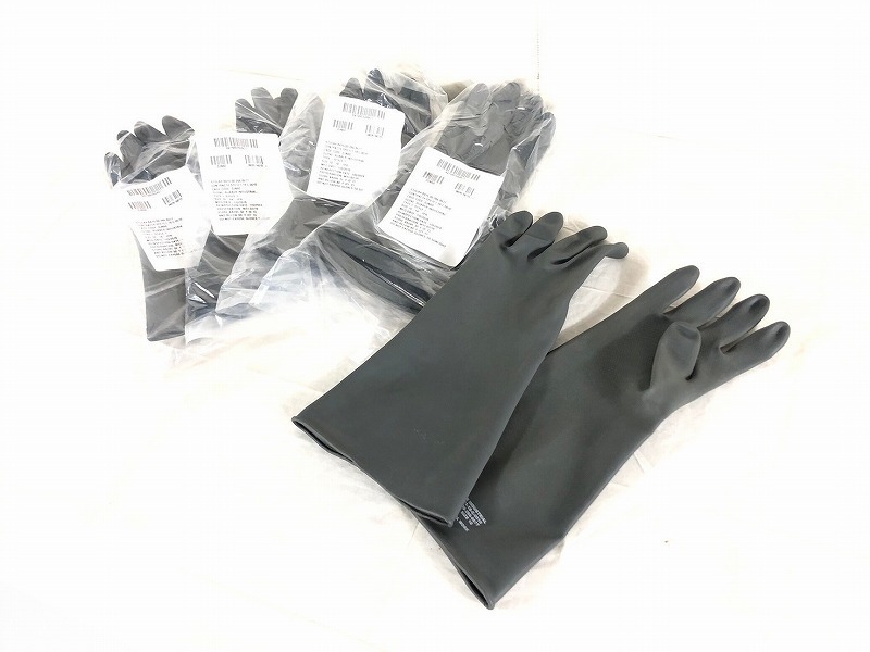 送料無料【米軍放出品】未使用品 工業用ゴム手袋 5組 作業用グローブ ラバーグローブ サイズ10 (全長37cm) (60)☆CG10D拍卖