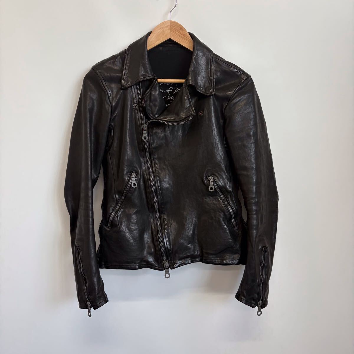 【ISAMU KATAYAMA BACKLASH】イサム カタヤマ バックラッシュ ダブルライダースジャケット EL DIABLO 1254-02 レザー ブラック S 牛革 32拍卖