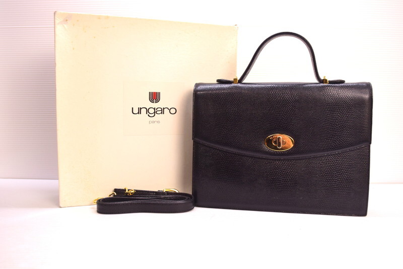 MIN【中古美品】エマニュエルウンガロ 2way ハンドバッグ ショルダーバッグ パイソン革 ゴールド金具〈180-250702-SS-02-ICH〉拍卖