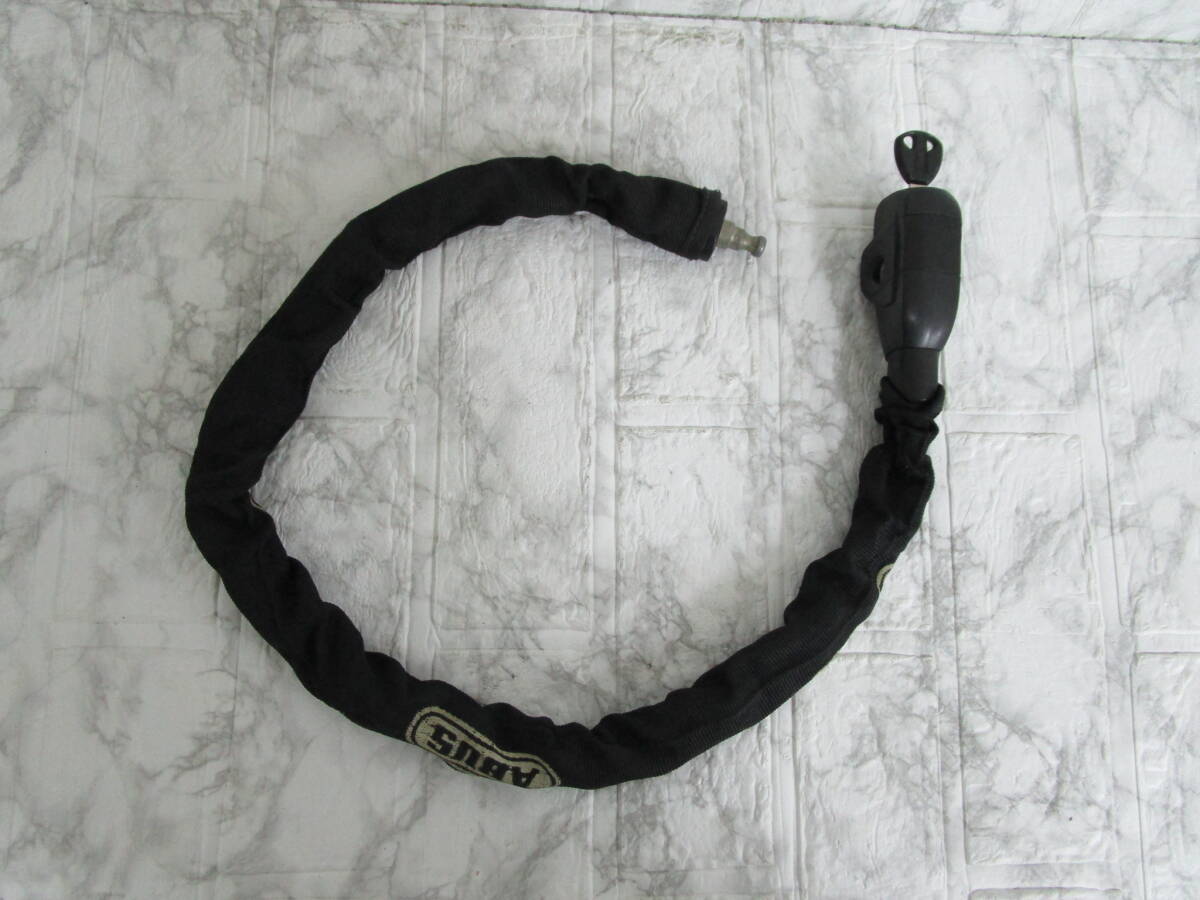 W.25.G.18 TO ☆ 自転車用 チェーンロック カギ式 ABUS SHADOW685 長さ 約88㎝ ブラック USED ☆拍卖