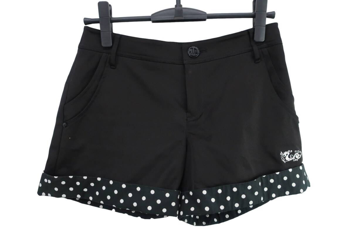 【美品】Dance With Dragon(ダンスウィズドラゴン) ショートパンツ 黒 レディース 2 D2-412301 ゴルフ用品 2506-0410 中古拍卖