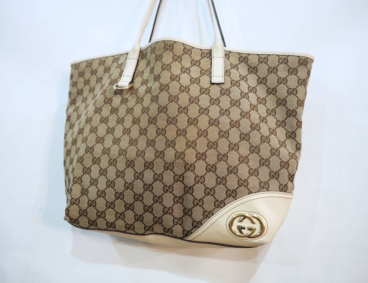本物保証◆GUCCI/グッチ『GGキャンバス ニューブリット トートバッグ』used◆拍卖