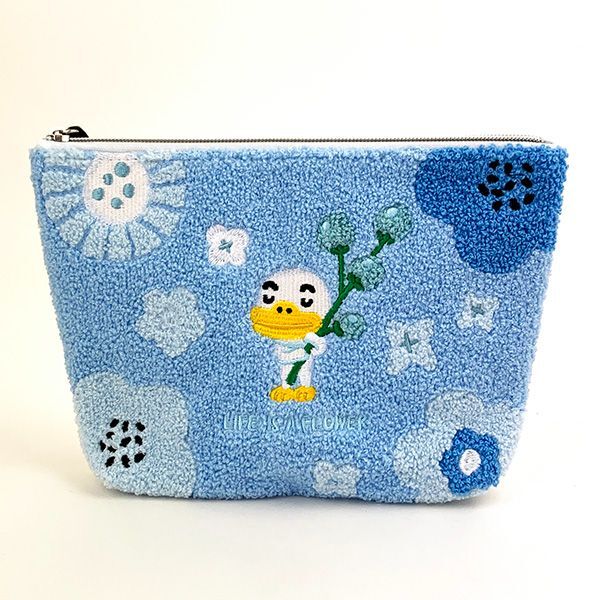 カカオフレンズ KAKAO FRIENDS チューブ サガラポーチ サガラ刺繍 小物入れ 学校 オフィス ブルー拍卖