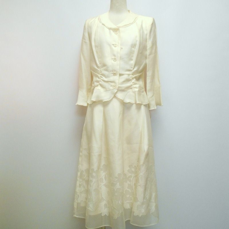 958986 D'REREAD-af 東京ソワール 白系 ロングスカート スーツ セットアップ 11 未使用タグ付拍卖