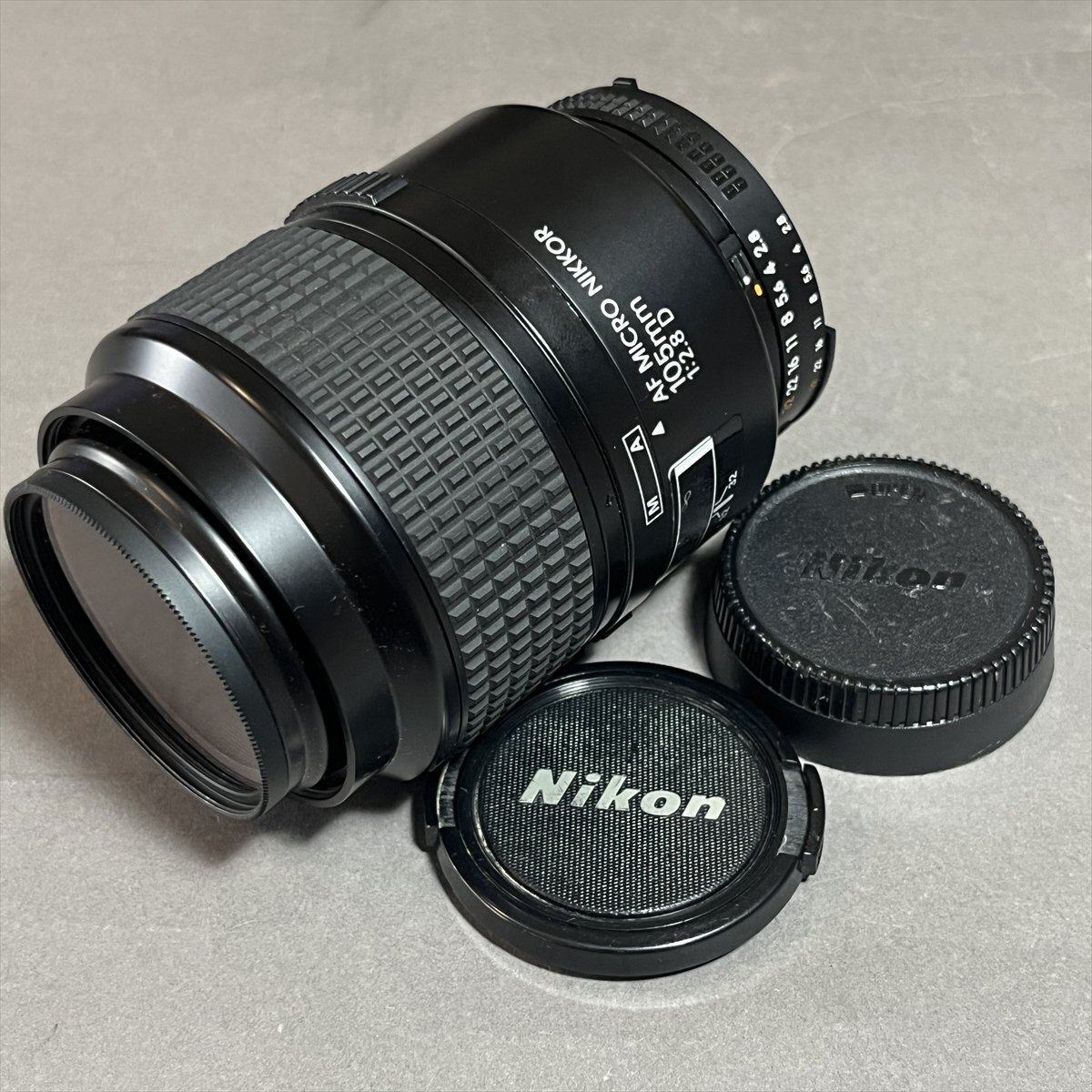 ◆ NIKON ニコン AF MICRO NIKKOR 105㎜ 1:2.8D 単焦点 オートフォーカス 前後キャップとフィルタ―付 ◆拍卖
