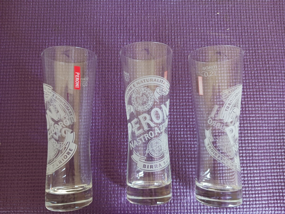 未使用 PERONI SAHM 0.2L グラス 3個セット 箱付 ペロニー グラス 昭和レトロ拍卖