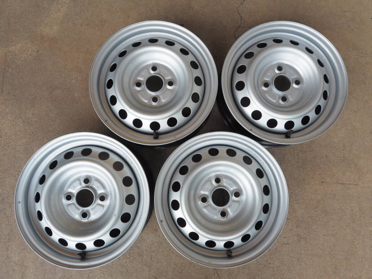 P183 送料無料 160系プロボックス/サクシード純正 5Jx14 +39 PCD100 4穴 4本 トヨタ純正鉄ホイール拍卖