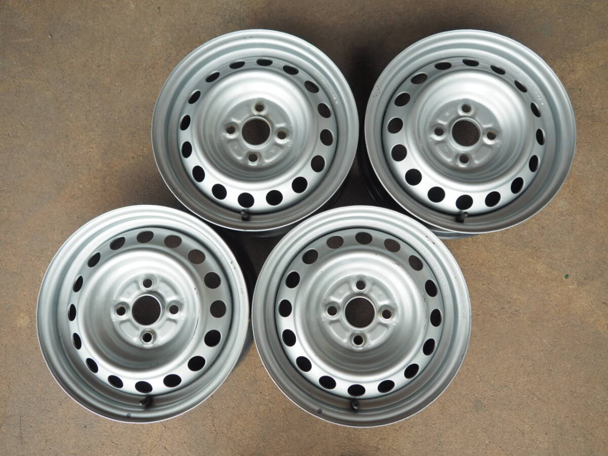 P205 送料無料 160系プロボックス/サクシード純正 5Jx14 +39 PCD100 4穴 4本 トヨタ純正 鉄ホイール拍卖