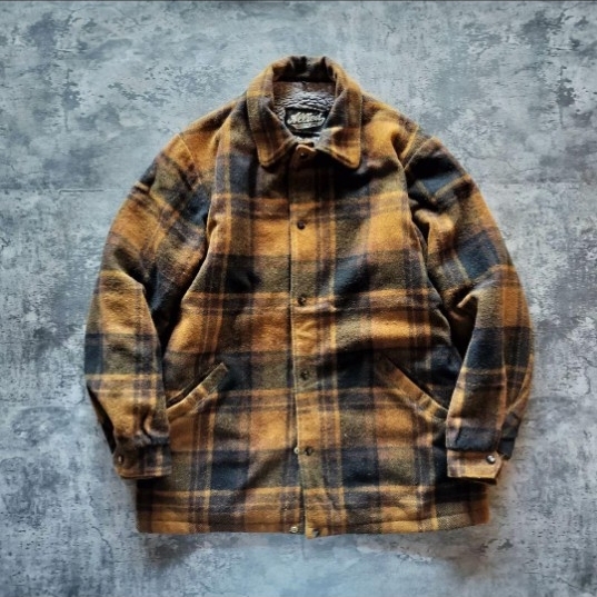 古着 70s 80s Allied チェック ウール カーコート ウールジャケット ヴィンテージビンテージ拍卖