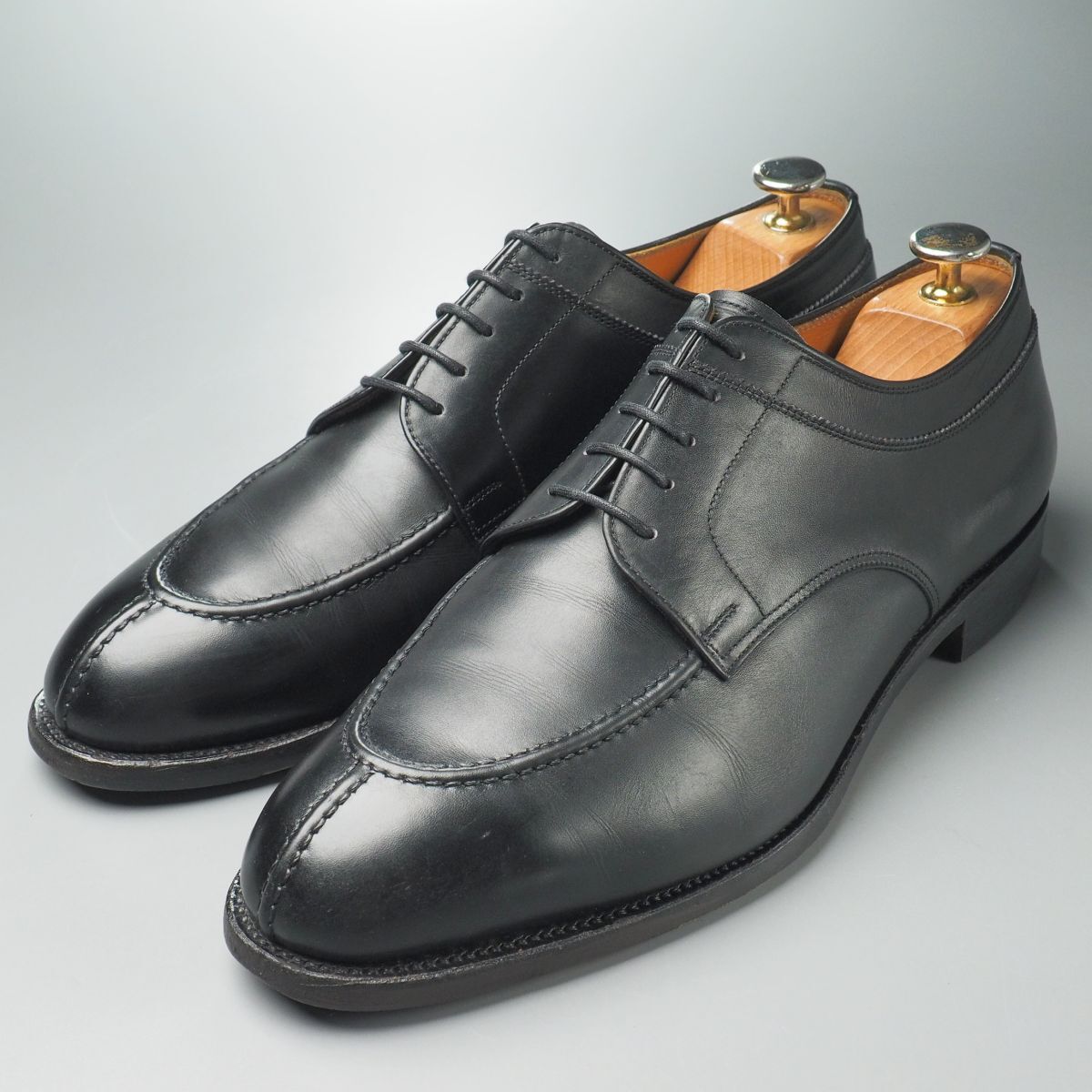 GR9341//*スコッチグレイン*9519/Uチップ/エプロンダービー/レザーシューズ/革靴/黒/ブラック拍卖