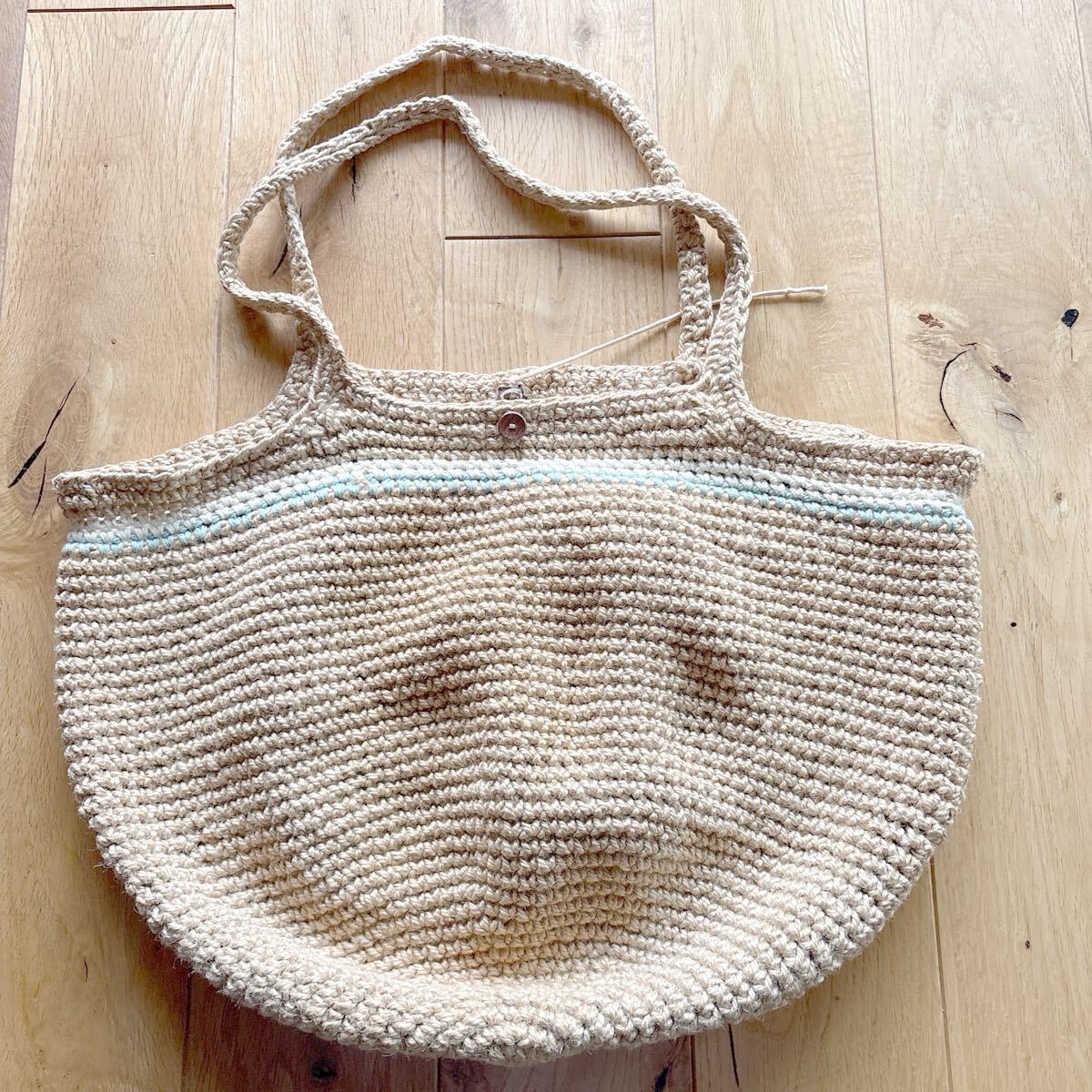 ハンドメイド 麻バッグ 手編み トートバッグ 夏バック かごバック拍卖