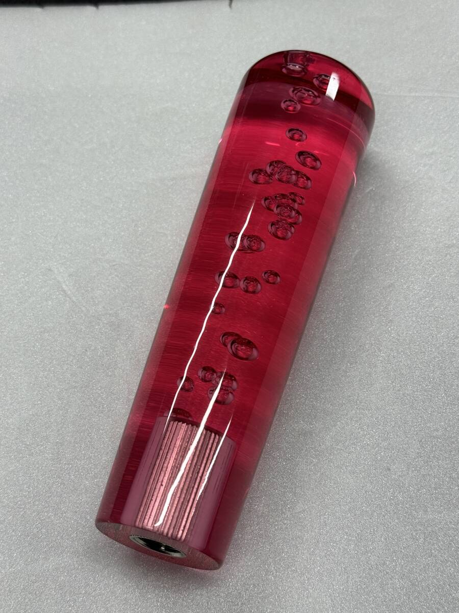 アクリルシフトノブ クリスタルシフトノブ シフトノブ シフトレバー レッド 1 気泡タイプ 水中花 M12-1.25 拍卖