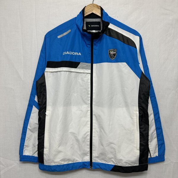 DIADORA ディアドラ ロング スリーブ 長袖 フル ジップ アップ ジャケット M 白 ホワイト ソフト テニス バドミントン ウエア b21905拍卖