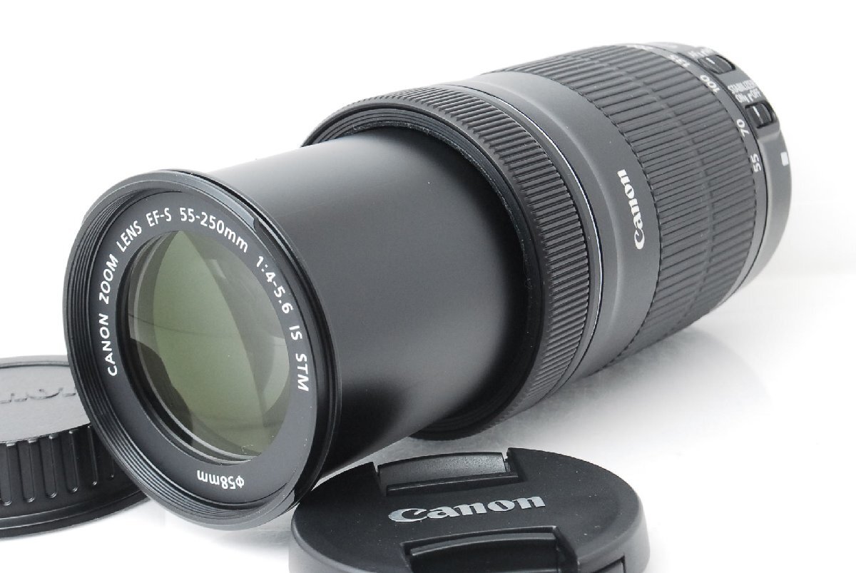 【美品】Canon キヤノン EF-S 55-250mm F4-5.6 IS STM 手ぶれ補正付き dr000037拍卖