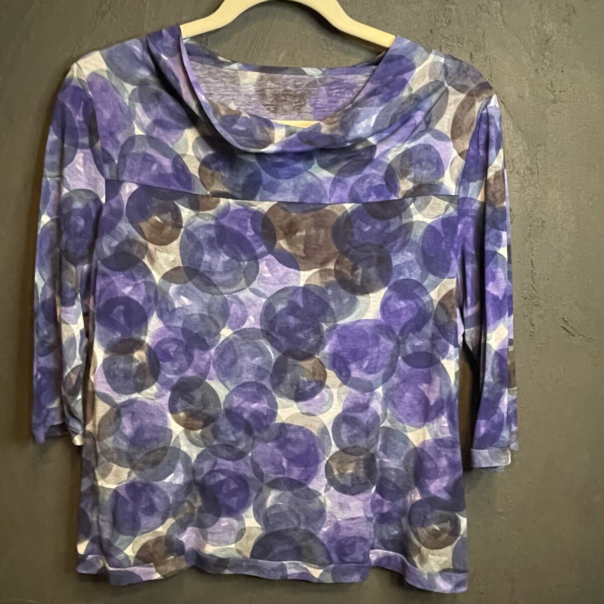 JIZO 水彩画風ドット柄 七分袖トップス size 42拍卖