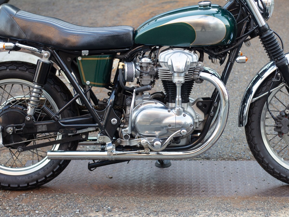 MOTOR ROCK W650/400用 オールドスタイル手曲げマフラー Type1 クローム拍卖