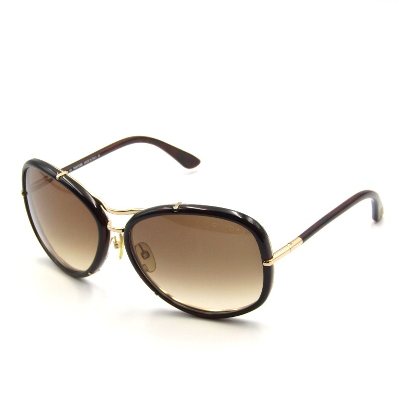 TOM FORD トムフォード サングラス Elle TF135 イタリア製 エル ティアドロップ ツーブリッジ コンビ 52F ダークハバナ 61003227拍卖