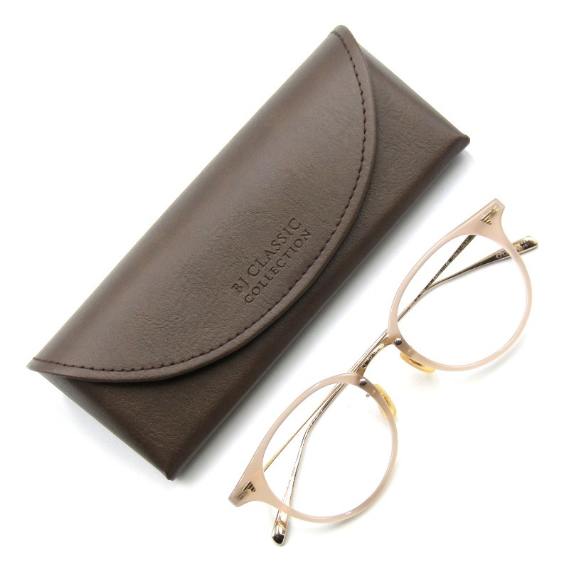 美品 BJ CLASSIC COLLECTION BJクラシック メガネフレーム COM-510N NT 日本製 限定色 COMBI ボストン コンビ クリアピンク 65008203拍卖