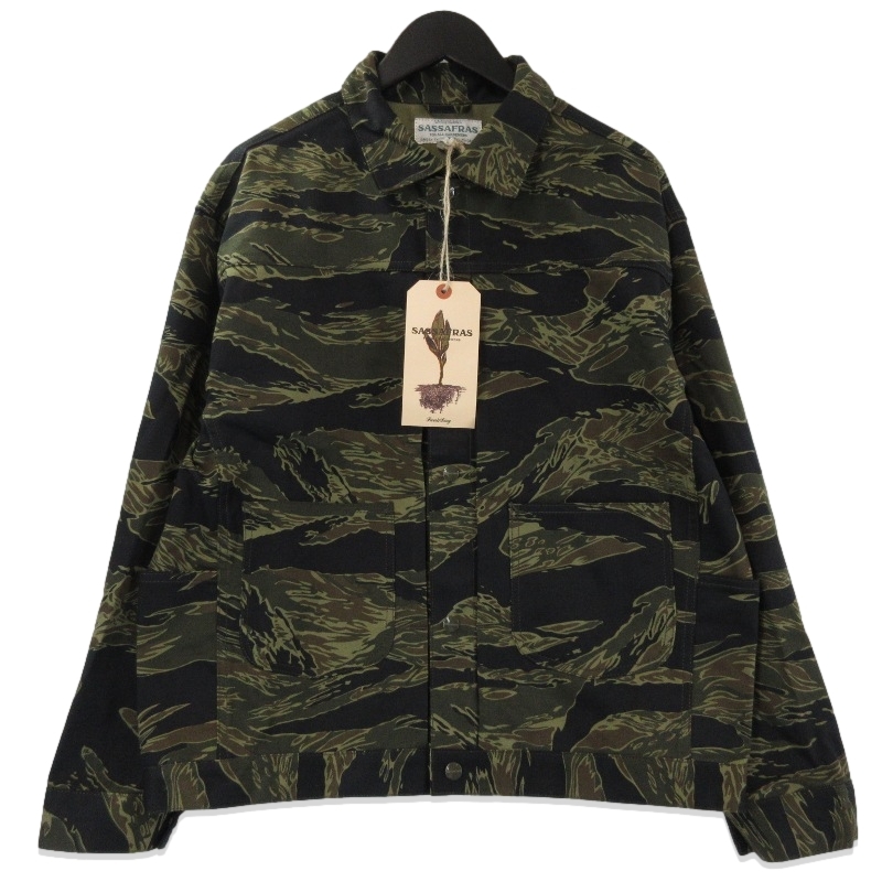 未使用 SASSAFRAS ササフラス ガーデナージャケット SF-242168 Gardeners Jacket Tiger Twill タイガーカモ M タグ付き 71013046拍卖
