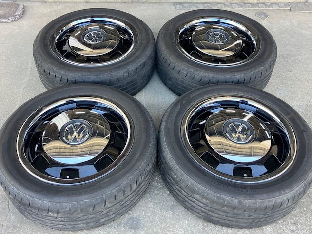 希少!ザ・ビートル 純正!サークルホイール!Volkswagen the beetle!クラシックサークル!タイヤ付き4本セット!拍卖