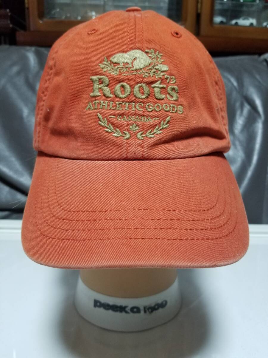 Roots オレンジ 刺繍キャップ CANADA拍卖