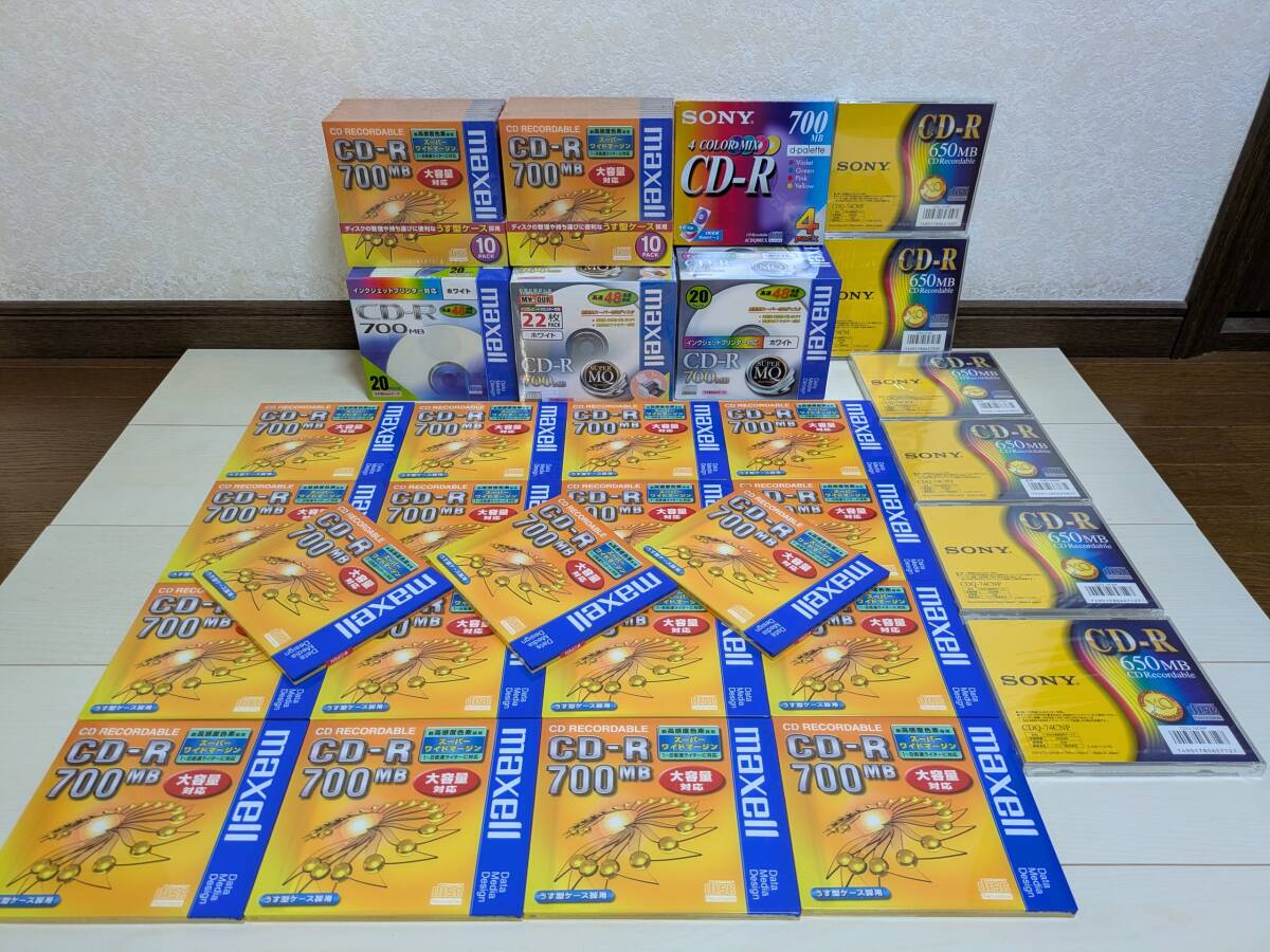 日本製☆未使用品★SONY/maxell,日立マクセル CD-R 650/700MB 74/80分 大量/まとめ 計111枚組 データ/音楽/録音/Audio 低速 太陽誘電 OEM拍卖