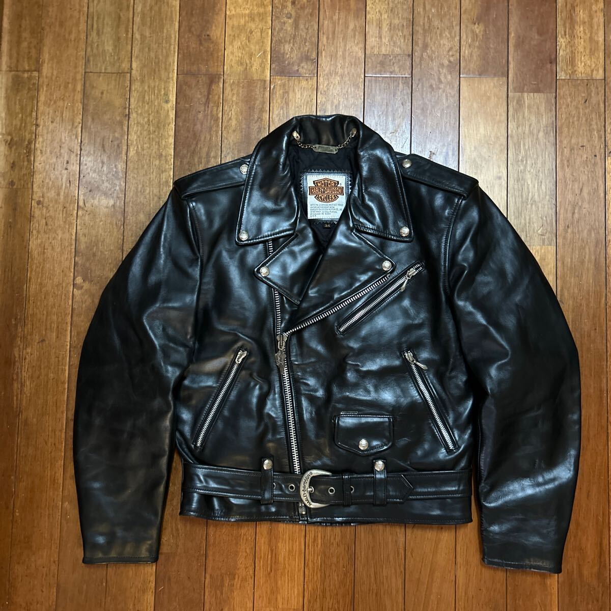 馬革/Mサイズ◆ハーレーダビットソン スクリーミングイーグル◆ ダブル ライダースジャケット スポーツスター ソフテイル ミルウォーキー8拍卖