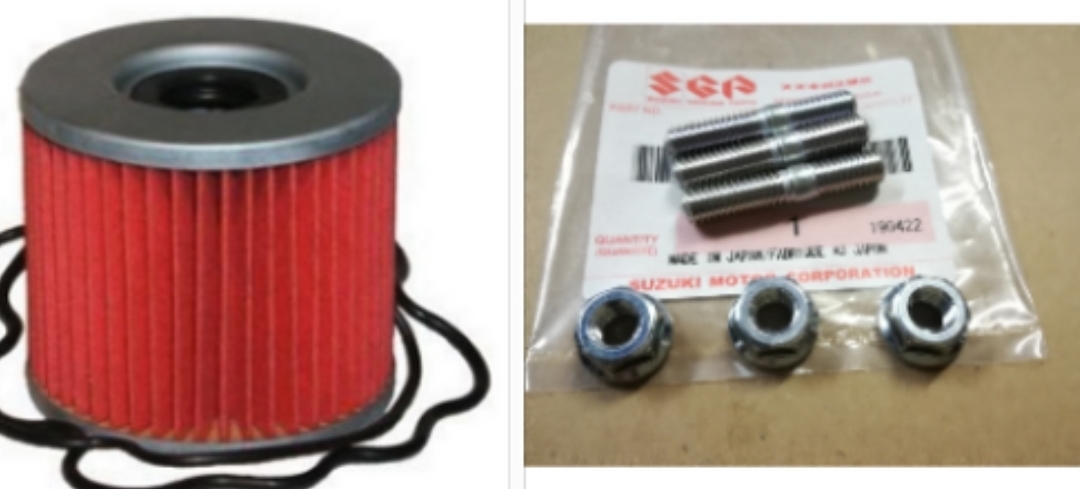 GS400 GSX250E GSX400E ザリ ゴキ GSX400F FS インパルス オイル フィルター エレメント カバー スタッド ボルト 純正 スタット ボルト拍卖