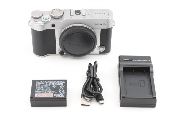 【送料無料】 FUJIFILM X-A3 シルバー ミラーレス一眼カメラ ボディ バッテリー 充電器 セット 富士フィルム 中古 ジャンク 00364拍卖