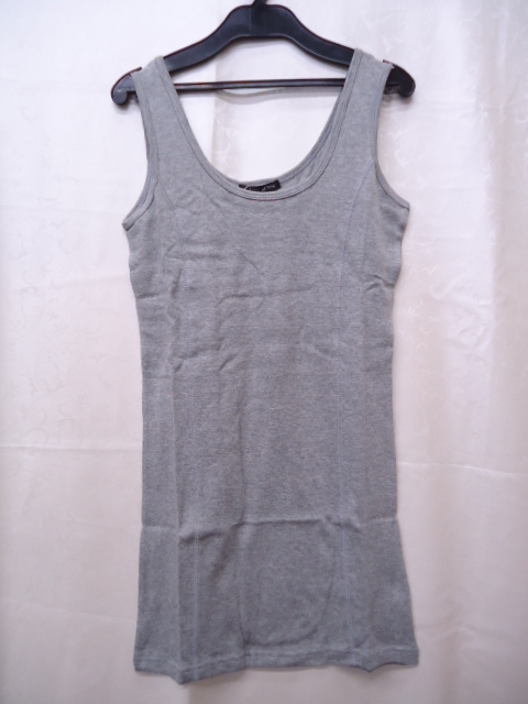 【KCM】autar-92-L■激安■【LAZY DAISY】レディース 綿100% 無地タンクトップ ライトグレー L拍卖