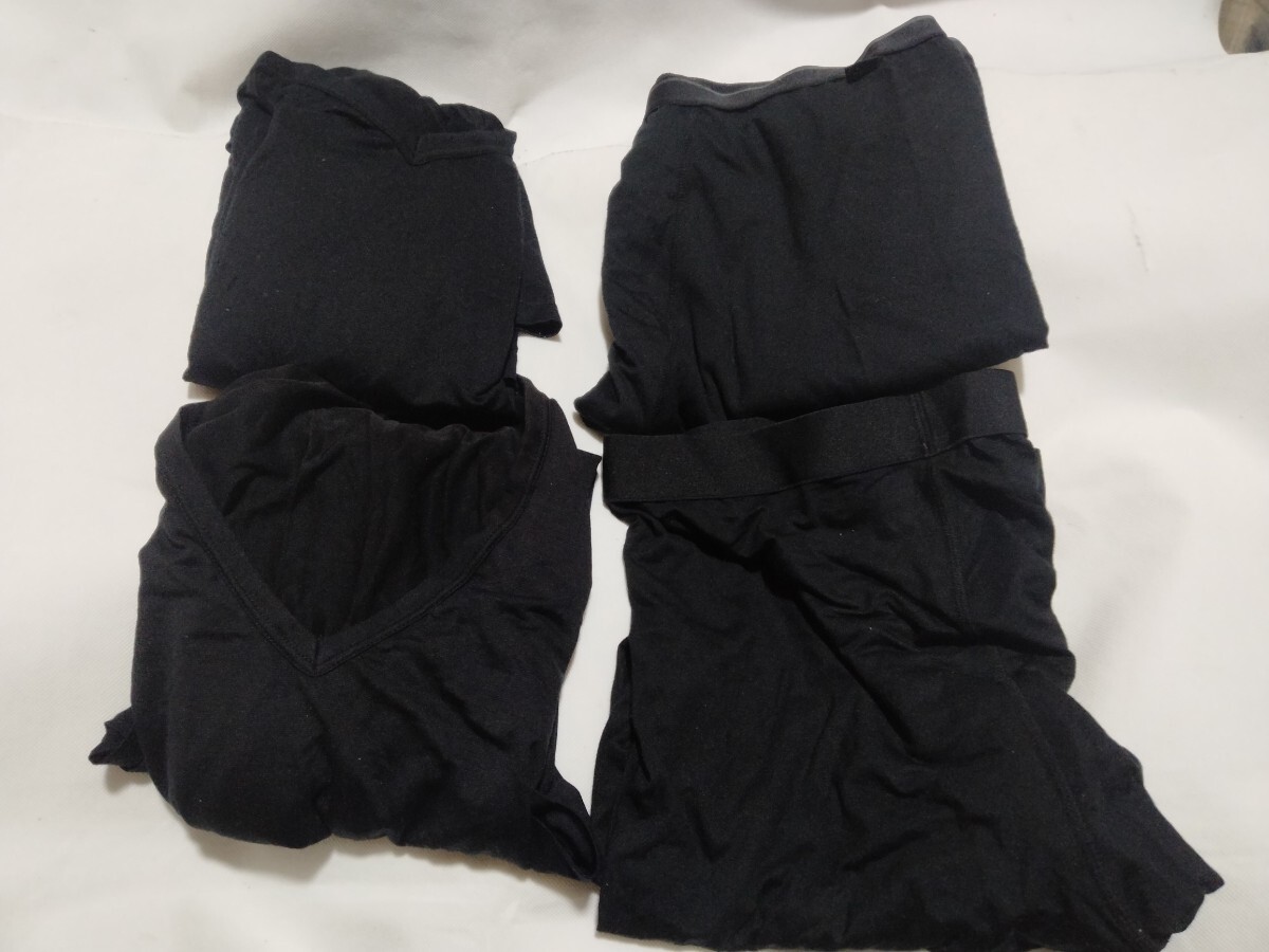 お得 美品4点 ヒートテック L XL■ユニクロ ヒートテック vネック 長袖 9部丈 シャツ L 1枚 XL 1枚■ヒートテック スパッツ タイツ XL 2枚拍卖