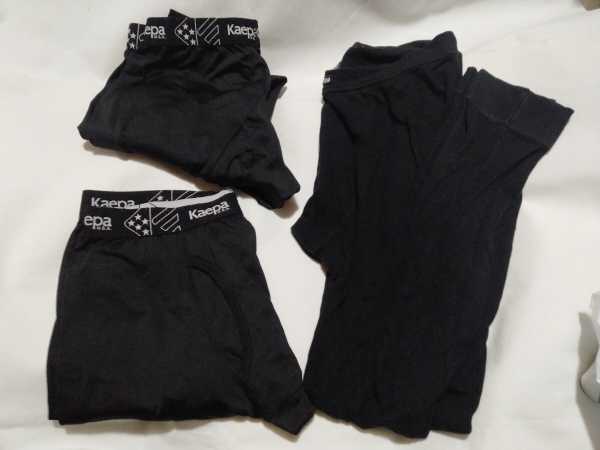 3点お得 美品■ケイパ kaepa u.s.a usa us LL XL 94〜104cm/ロングスパッツ タイツ インナーウェア 黒色 ブラック メンズ レギンス拍卖