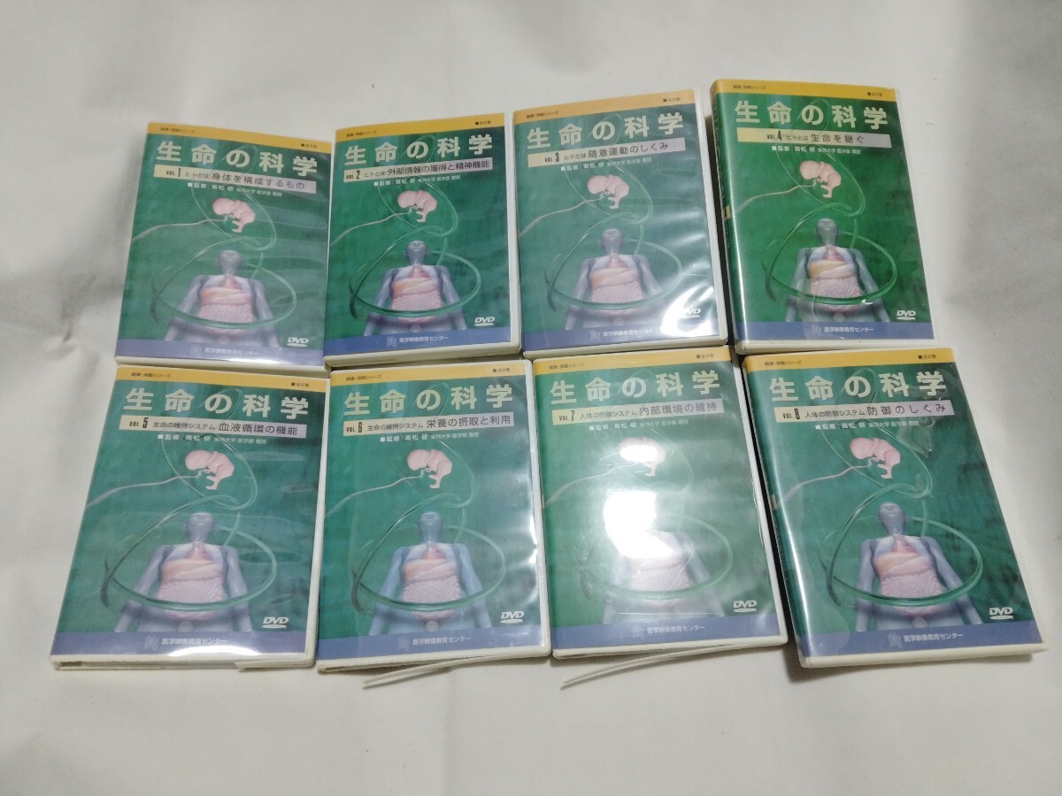 23万■希少 DVD8枚完備■生命の科学/高松研 東邦大学医学部教授/医学映像教育センター/身体 ヒト 精神機能 随意運動 血液循環/防御のしくみ拍卖
