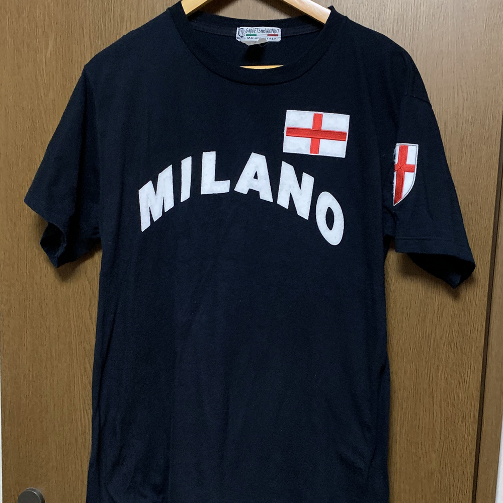 M【GADGETS NEL MONDO|半袖Tシャツ】ミラン イタリア ブラック Italy製拍卖