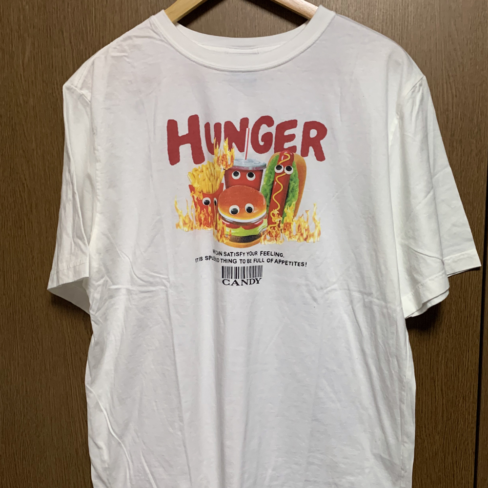 4【CANDY STRIPPER|半袖Tシャツ】キャンディストリッパー オフホワイト ビッグシルエット プリント クルーネック 未使用 フラワー HUNGER拍卖