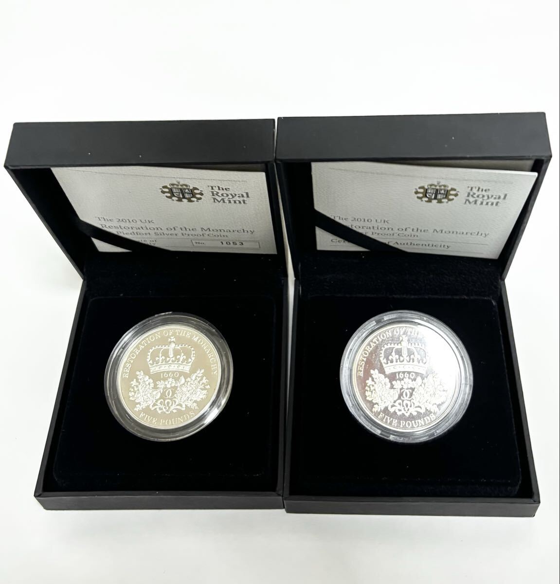 Restoration of the Monarchy 5ポンド 銀貨 2種 2010年 イギリス 王冠 シルバー プルーフ コイン SILVER拍卖