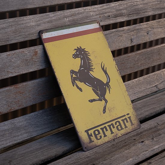 【ブリキ看板】 Ferrari フェラーリ カリフォルニア モデナ 車 レトロ風 インテリア 店舗 カフェ 壁飾り 20cm×30㎝(送料無料!)拍卖