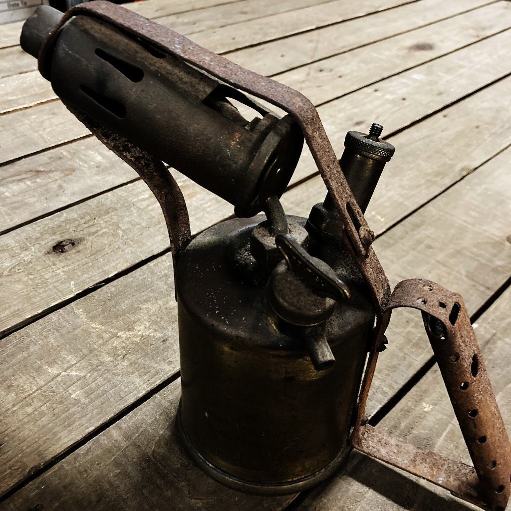 105282 「BURMOS」 BRITISH ヴィンテージ ブラス 真鍮 トーチ バーナー ブロートーチ コンロ キャンプ ビンテージ 当時物拍卖