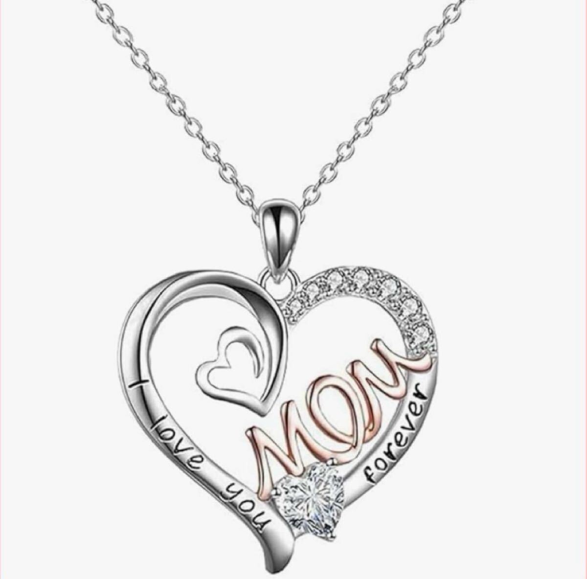 【 Mom 】 ハート型 ネックレス レディース ファッション シルバ②拍卖